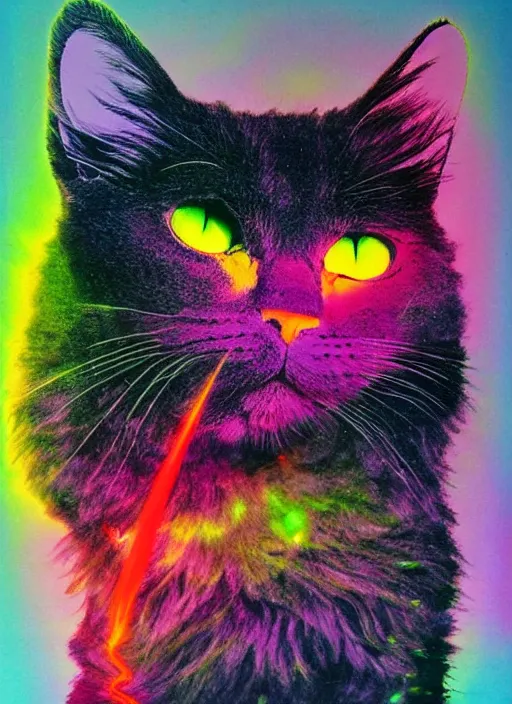 Image similar to futuristic laser beams tracing, laser cat, selkirk rex longhair, by steven meisel, kaws, rolf armstrong, mondrian, kandinsky, perfect geometry abstract acrylic, octane hyperrealism photorealistic airbrush collage painting, dark monochrome, fluorescent colors, minimalist rule of thirds, eighties eros