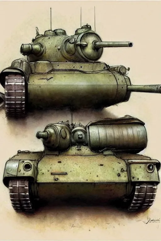 Prompt: (((((1950s retro army tank . muted colors.))))) by Jean-Baptiste Monge !!!!!!!!!!!!!!!!!!!!!!!!!!!