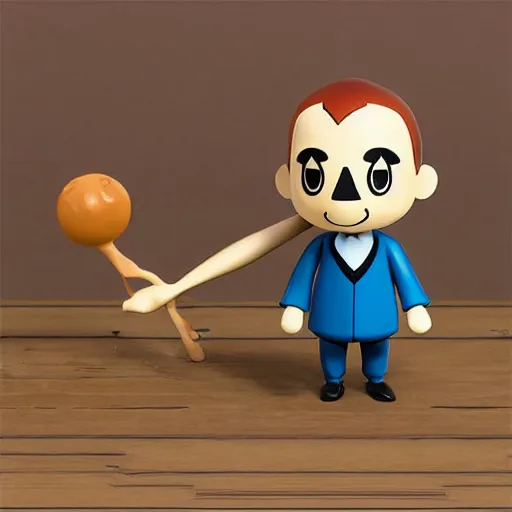 Image similar to marcel duchamp stop motion animal crossing character vinyl action figure, plastic, toy butcher billy style