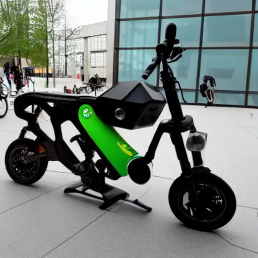 Image similar to electric motor motorcycle, prototype demo at the hall of science