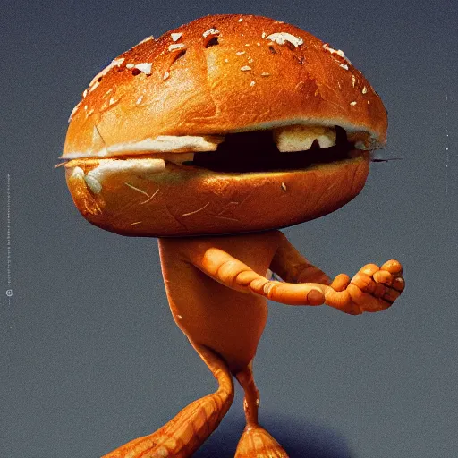 Prompt: a large slice of toasted bread with a face, arms and legs, cute pixar character, volumetric lighting, dynamic composition, fantasy, hyper detailed, ultra realistic, sharp focus, octane render, concept art by sachin teng and sergey kolesov and ruan jia and heng z