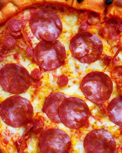 Image similar to wooden carving statue of a pepperoni pizza, product picture, ebay listing thumbnail