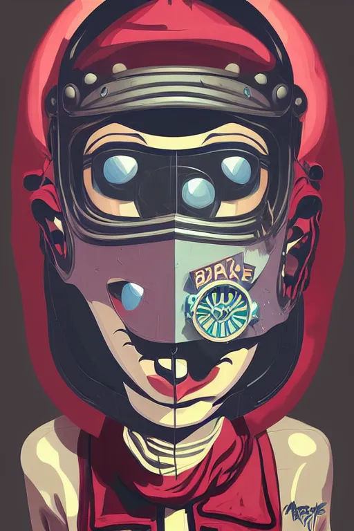 Image similar to masked skateboarder smile on face pop art, pixel, bioshock art style, face features, body features, ultra realistic art, digital painting, concept art, smooth, sharp focus, illustration, intricate, without duplication, elegant, confident posse, art by artgerm and richard hamilton and mimmo rottela, kirokaze and paul robertson
