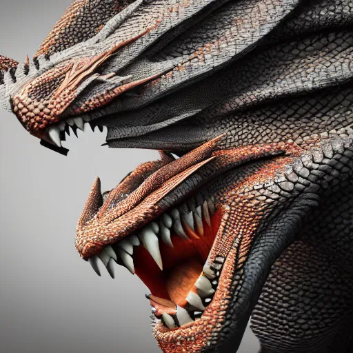 Prompt: realistic dragon photo portrait render in 8k