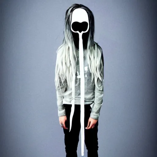 Image similar to billie eilish as a slenderman