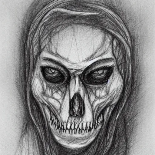 Prompt: faded pencil sketch of a nightmare,