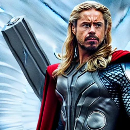 Image similar to robert downey jr as thor