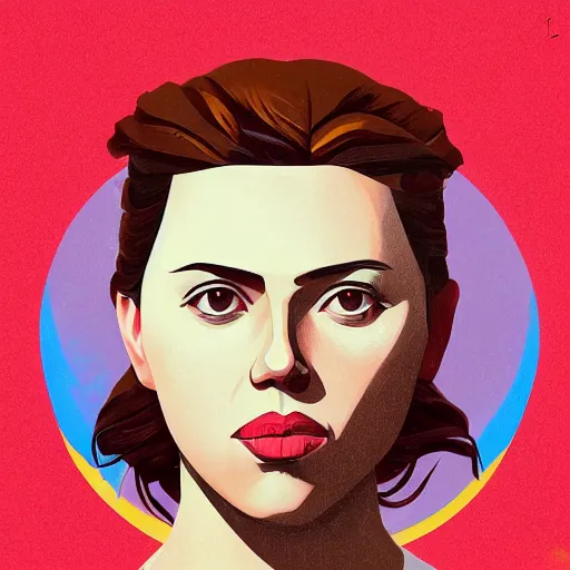 Image similar to face icon stylized minimalist young soviet russian bolshevik leader nadezhda konstantinovna krupskaya played by scarlett johansson, loftis, cory behance hd by jesper ejsing, by rhads, makoto shinkai and lois van baarle, ilya kuvshinov, rossdraws global illumination