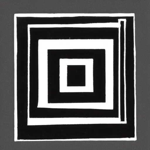 Image similar to a vinyl decal of a black square, black ink shading on white background, by Kazimir Malevich