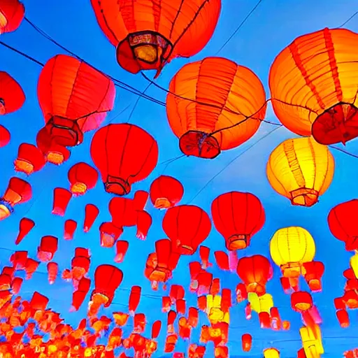 Image similar to the sky lantern festival in thailand to release kongming lanterns