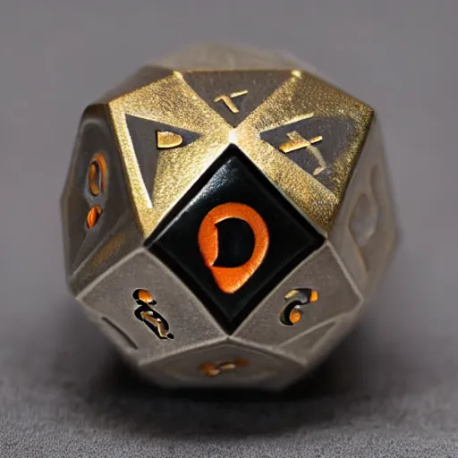 Prompt: The Eye of Sauron trapped inside a D20