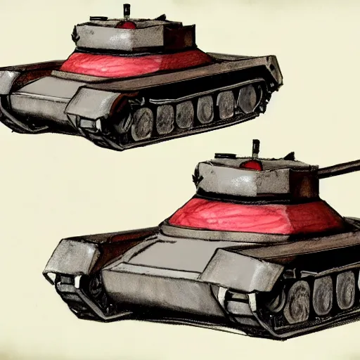 Image similar to concept art for a tank made of meat