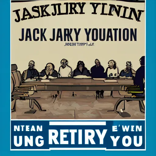 Prompt: jacks reality, union meeting poster