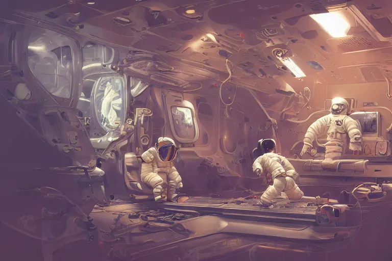 Image similar to hyperrealistic photography of a machine entering an astronaut host in the style of Jin Kagetsu, James Jean and wlop, highly detailed, sharp focus, intricate concept art, digital painting, ambient lighting, deep colors, 4k, artstation