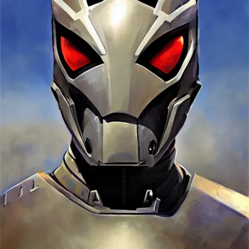 Image similar to greg manchess portrait painting of armored spiderman ultraman grey fox from metal gear cyborg japanese - american hybrid as overwatch character, medium shot, asymmetrical, profile picture, organic painting, sunny day, matte painting, bold shapes, hard edges, street art, trending on artstation, by huang guangjian and ail elvgren and sachin teng