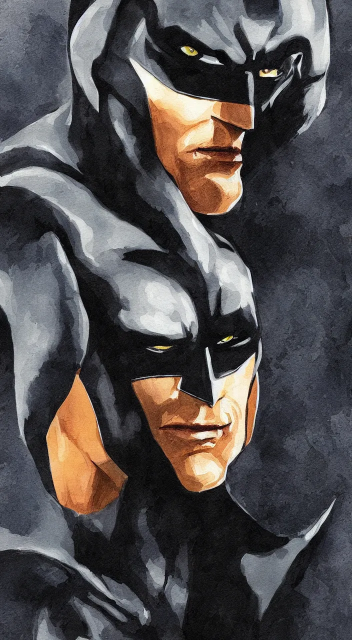 Prompt: a portrait painting of the batman