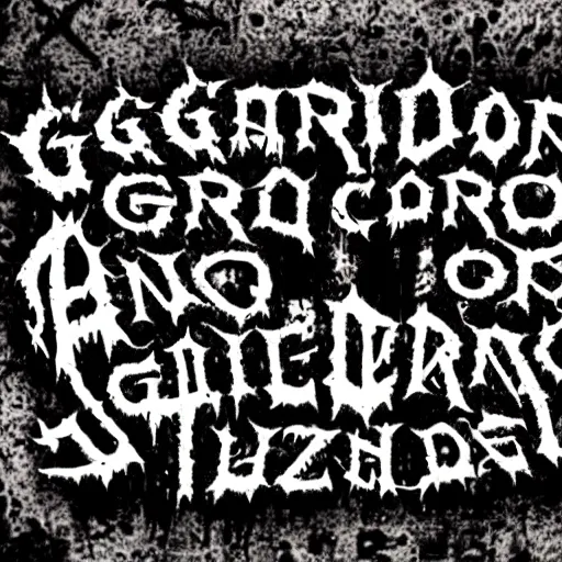 Image similar to grindcore band logo, metal font, unreadable