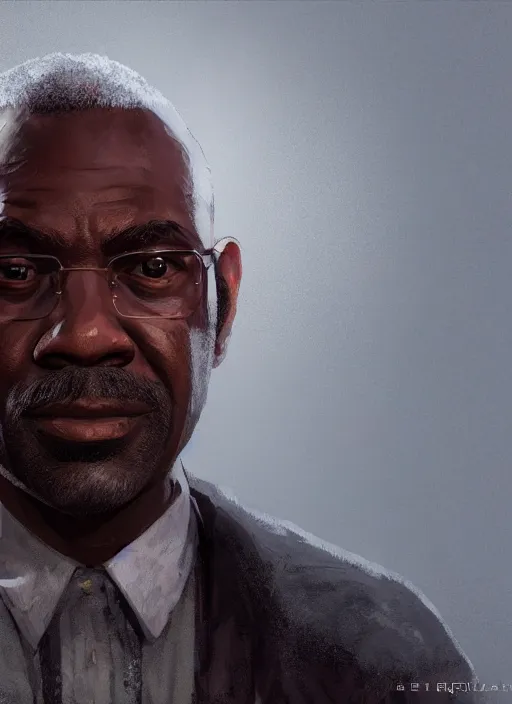 Image similar to highly detailed portrait old black man gta 5 art, unreal engine, fantasy art by greg rutkowski, global illumination, radiant light