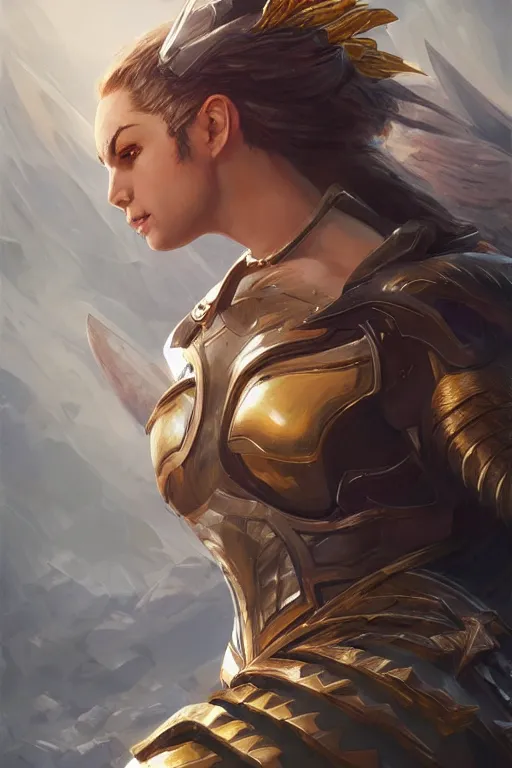 Image similar to amazon valkyrie athena, d & d, fantasy, portrait, highly detailed, headshot, digital painting, trending on artstation, concept art, sharp focus, illustration, art by artgerm and greg rutkowski and magali villeneuve