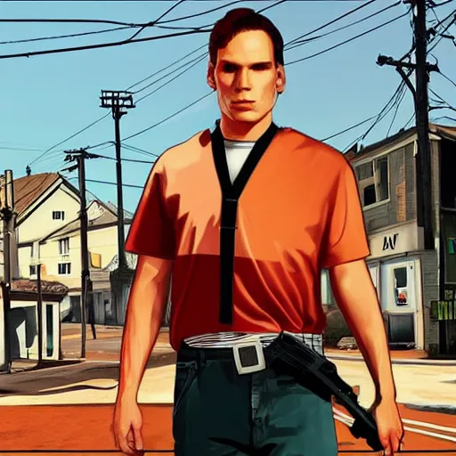 Prompt: jerma in gta 5 box art and loading screen style