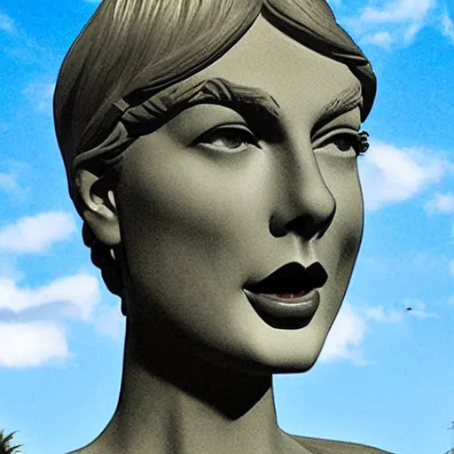 Prompt: cartoon taylor swift as a stone statue