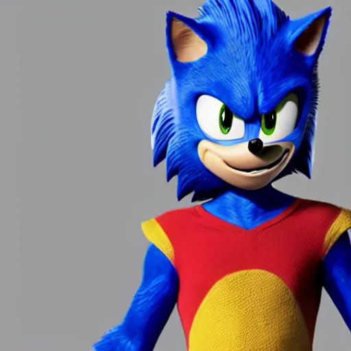 Image similar to The actor Jim Carrey as the Sonic from the movie Sonic The Hedgehog (2020)