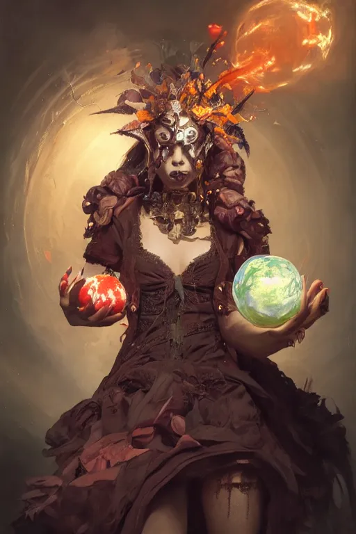 Image similar to beautiful girl necromancer, witch - doctor covered with velvet exploding into organic velvet, angels, 3 d render, hyper realistic detailed portrait, holding magic ball, ruan jia, wlop. scifi, fantasy, hyper detailed, octane render, concept art, peter mohrbacher