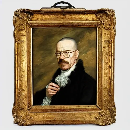 Prompt: oil painting of walter white by thomas gainsborough and john smibert, 1700s portraiture