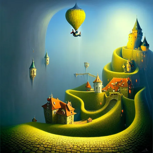 Image similar to gediminas pranckevicius an oil on canvas portrait painting of mickey mouse, surrealism, surrealist, cosmic horror, rob gonsalves, high detail fantastic world castle happy place, volumetric light godray