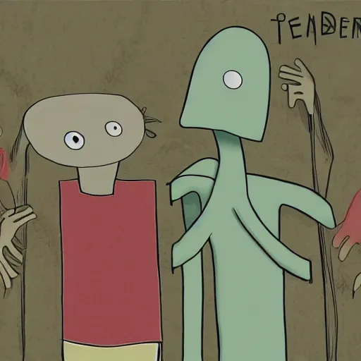 Image similar to Salad-Fingers illustration of the hit youtube-series as a commentary portrait