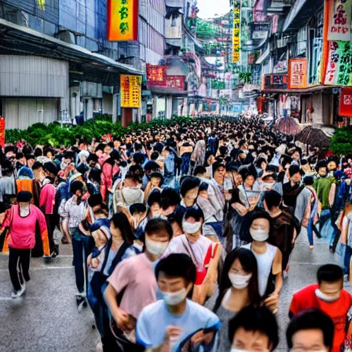 Image similar to millions of China people rushing towards Taiwan for food and safety, photorealistic, ultra-detailed, high HDR shot, cinematic lighting