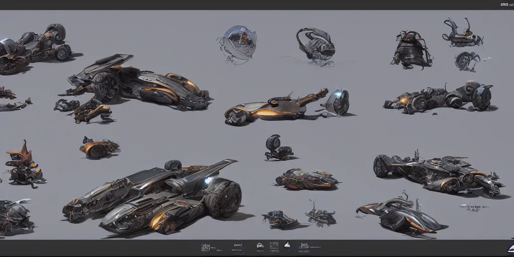 Image similar to vehicle design, character sheet, Moebius, Greg Rutkowski, Zabrocki, Karlkka, Jayison Devadas, Phuoc Quan, trending on Artstation, 8K, ultra wide angle, zenith view, pincushion lens effect