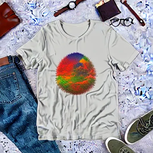 Image similar to Breathtaking nature inspired digital art tshirt trending on redbubble, masterpiece