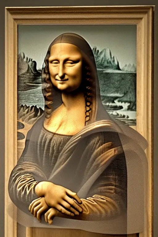 Image similar to marble sculpture mona lisa