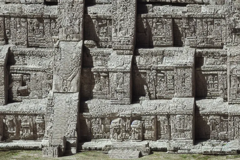 Prompt: 4 k hd, high detail photograph of a maya temple, shot with sigma f / 4. 2, 2 5 0 mm sharp lens, morning, consistent, detailed light refraction, high level texture render