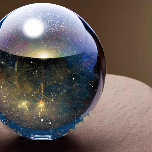 Image similar to An Ornate Embellished Crystal Ball containing the Universe inside.