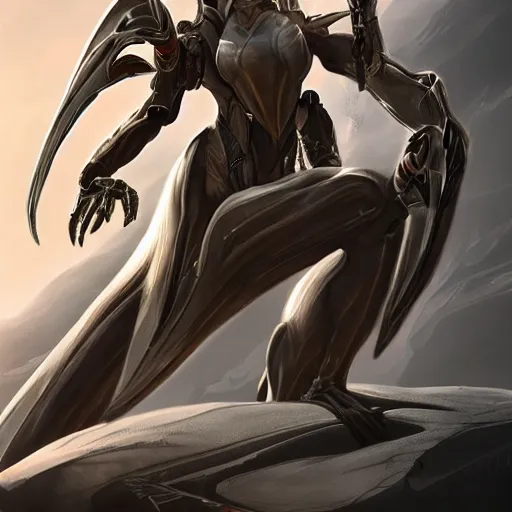 Image similar to ant pov, looking up at a beautiful and stunning giant female warframe, looming over pov, about to step on pov, off-white plated armor, slick elegant design, sharp claws, detailed shot, feet and hands, highly detailed art, epic cinematic shot, realistic, professional digital art, high end digital art, DeviantArt, artstation, Furaffinity, 8k HD render, epic lighting, depth of field