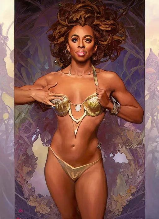 Image similar to shangela, painting by artgerm and greg rutkowski and alphonse mucha