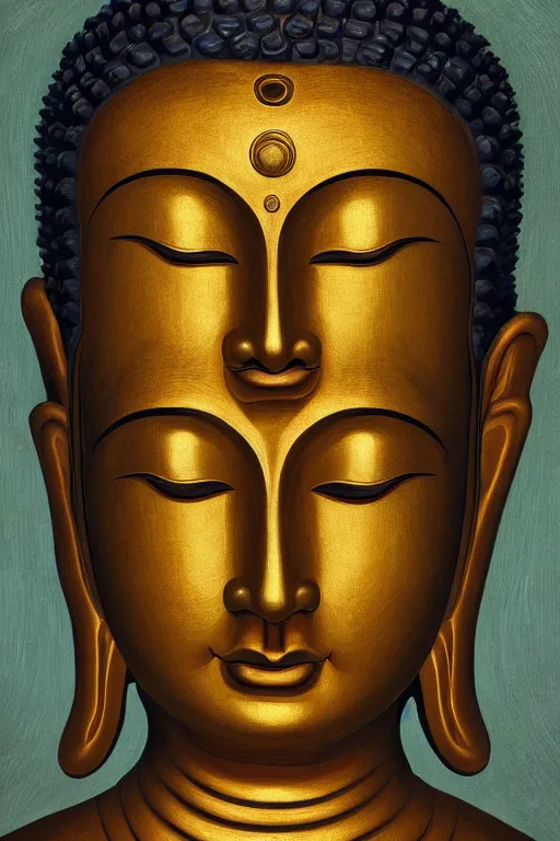 Prompt: The Buddha oil on canvas, intricate, portrait, 8k highly professionally detailed, HDR, CGsociety