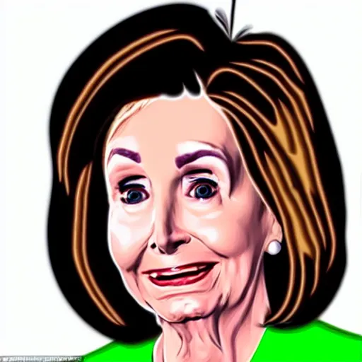 Image similar to a portrait of nancy pelosi drawn in the style of peanuts