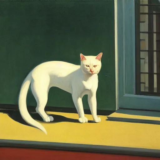 Prompt: cats and dogs by Edward hopper
