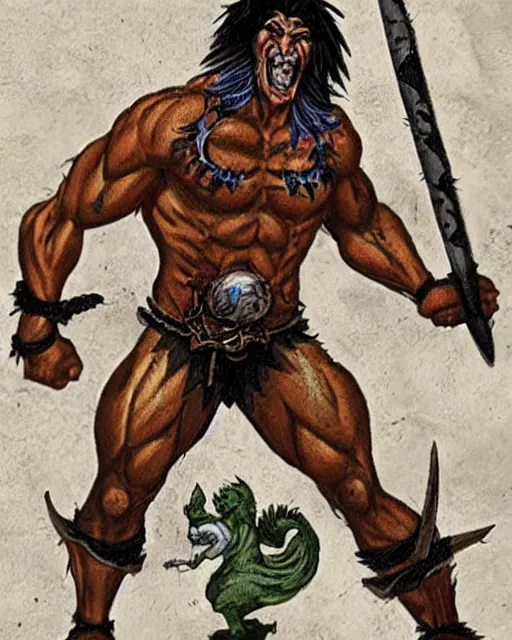 Prompt: cu chulainn, cuhullin, irish legendary warrior, and his ability to achieve warp spasm : muscular transformation with inhuman rage.