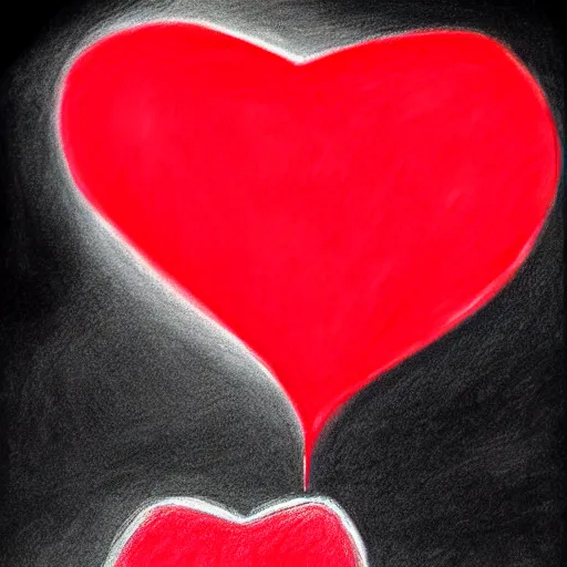 Prompt: two red hearts, friendship, love, sadness, dark ambiance, concept by Godfrey Blow, featured on deviantart, drawing, sots art, lyco art, artwork, photoillustration, poster art