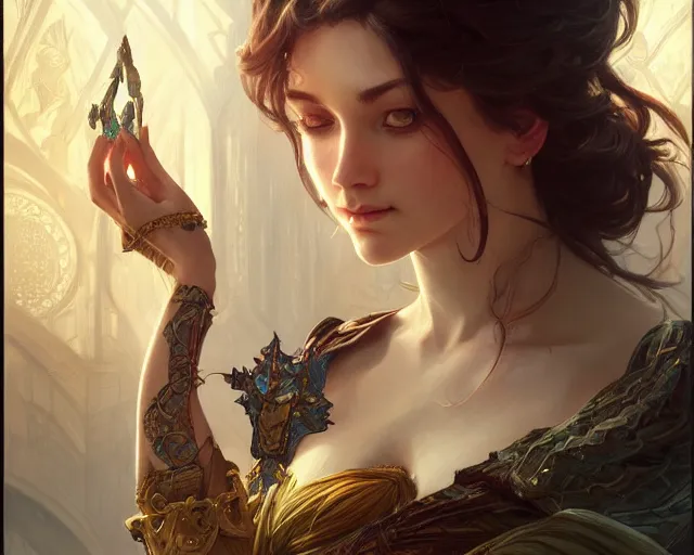 Image similar to photography of charles mellin, deep focus, d & d, fantasy, intricate, elegant, highly detailed, digital painting, artstation, concept art, matte, sharp focus, illustration, hearthstone, art by artgerm and greg rutkowski and alphonse mucha