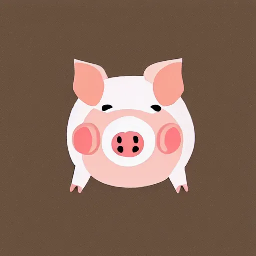 Image similar to cute pig, minimalism