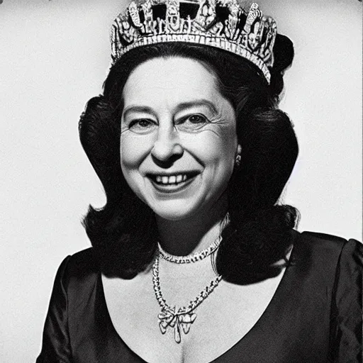 Prompt: album cover of elizabeth ii as a rapper