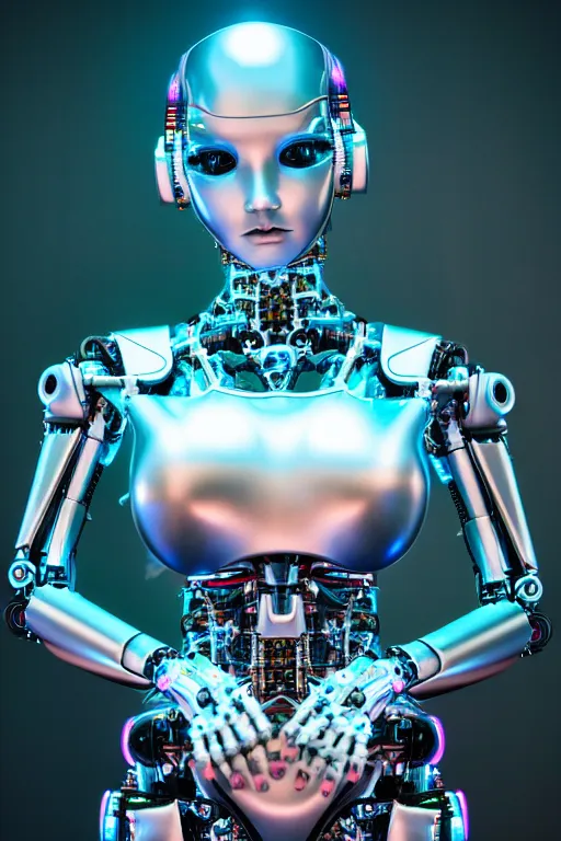 Image similar to detailed photo of the half - cybernetic robocatgirl, symmetry, awesome exposition, very detailed, highly accurate, intricate, professional lighting diffracted lightrays, 8 k, sense of awe, science magazine cover