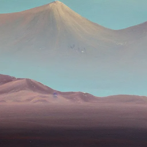 Image similar to painting of an obsidian landscape with mountains