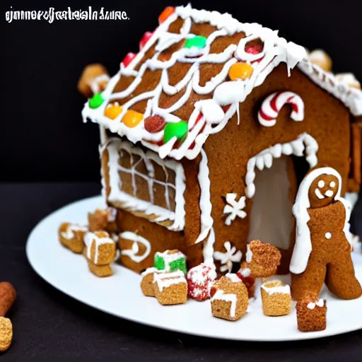 Image similar to a gingerbread house made only of cinnamon - toast - crunch cereal