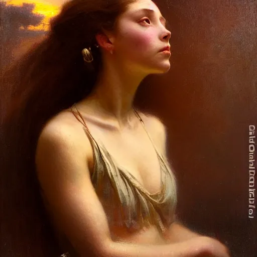 Image similar to a half body portrait of a good - lookiung girl,, high detail, cleary see face, by gaston bussiere, bayard wu, greg rutkowski, odd nerdrum, maxim verehin, dan dos santos, masterpiece, sharp focus, cinematic lightning - h 7 6 8